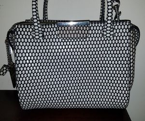 Guess Black and White Poka Dot Satchel
